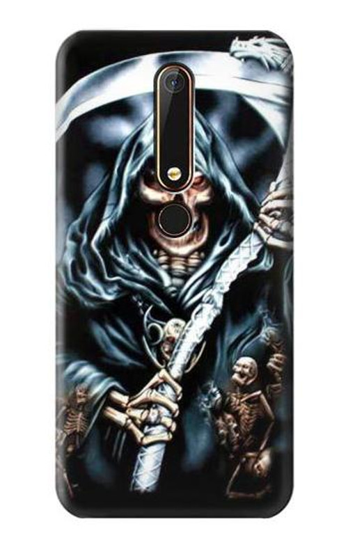 S0295 Grim Reaper Case Cover Custodia per Nokia 6.1, Nokia 6 2018