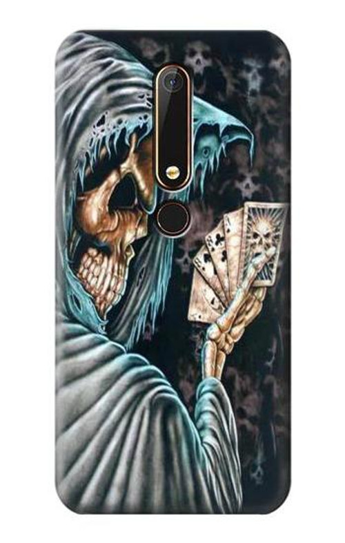 S0748 Grim Reaper Death Poker Case Cover Custodia per Nokia 6.1, Nokia 6 2018