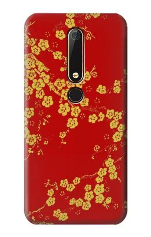 S2050 Cherry Blossoms Chinese Graphic Printed Case Cover Custodia per Nokia 6.1, Nokia 6 2018