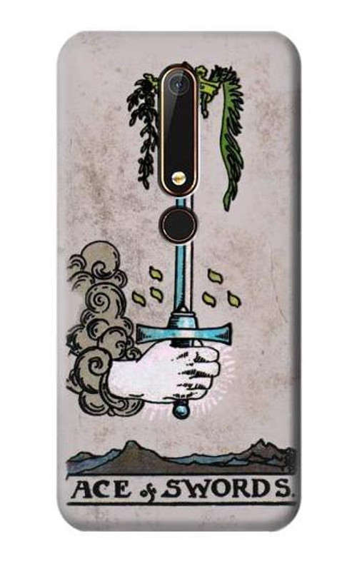 S2482 Tarot Card Ace of Swords Case Cover Custodia per Nokia 6.1, Nokia 6 2018