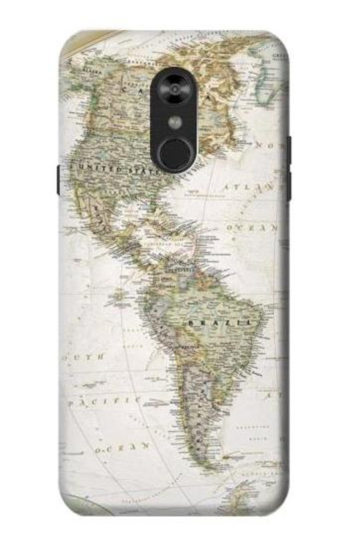 S0604 World Map Case Cover Custodia per LG Q Stylo 4, LG Q Stylus