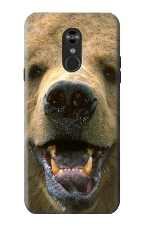 S0840 Grizzly Bear Face Case Cover Custodia per LG Q Stylo 4, LG Q Stylus