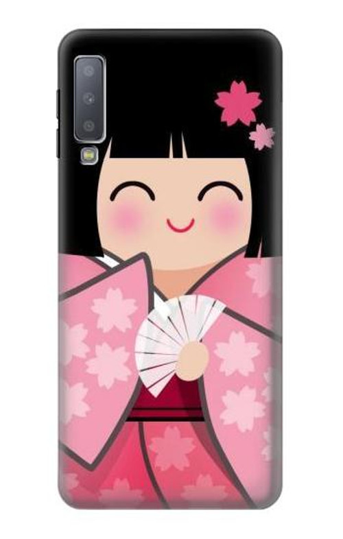 S3042 Japan Girl Hina Doll Kimono Sakura Case Cover Custodia per Samsung Galaxy A7 (2018)