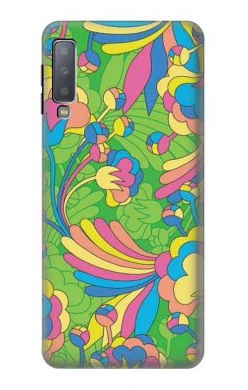 S3273 Flower Line Art Pattern Case Cover Custodia per Samsung Galaxy A7 (2018)