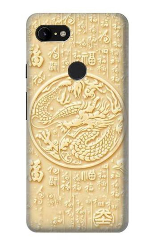 S3288 White Jade Dragon Graphic Painted Case Cover Custodia per Google Pixel 3 XL