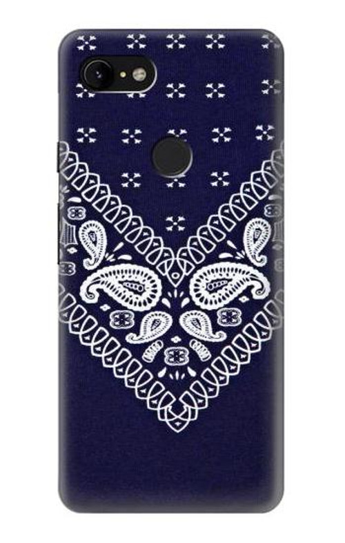 S3357 Navy Blue Bandana Pattern Case Cover Custodia per Google Pixel 3 XL