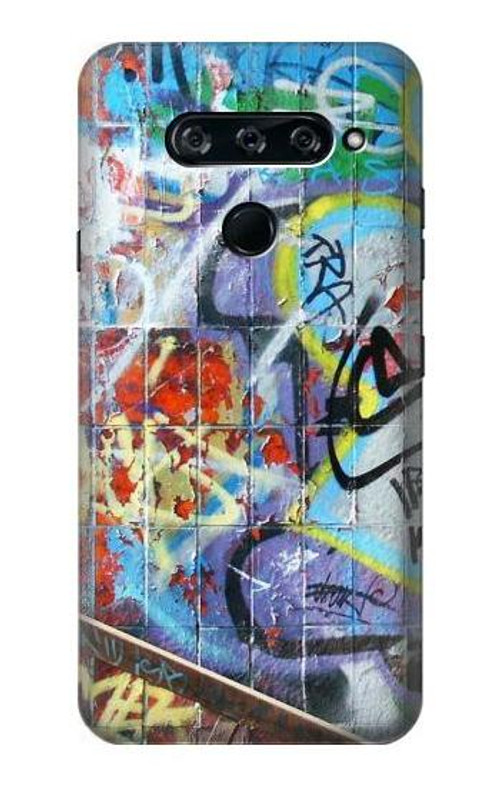 S0588 Wall Graffiti Case Cover Custodia per LG V40, LG V40 ThinQ