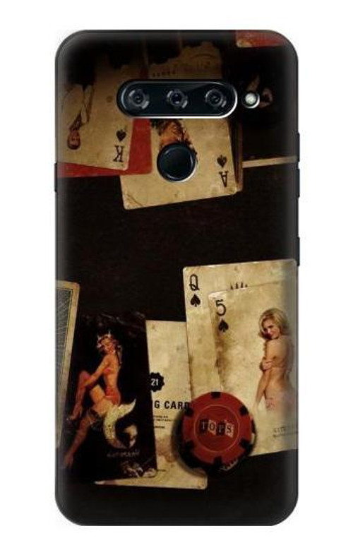 S1069 Old Vintage Sexy Poker Case Cover Custodia per LG V40, LG V40 ThinQ