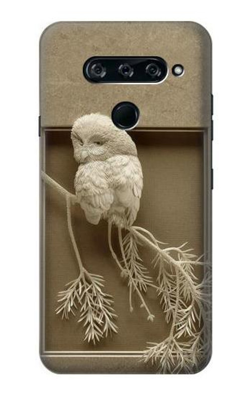 S1386 Paper Sculpture Owl Case Cover Custodia per LG V40, LG V40 ThinQ