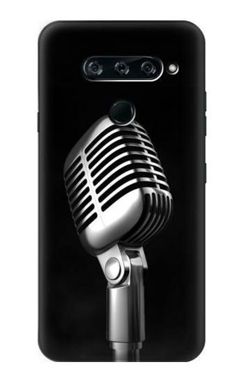 S1672 Retro Microphone Jazz Music Case Cover Custodia per LG V40, LG V40 ThinQ