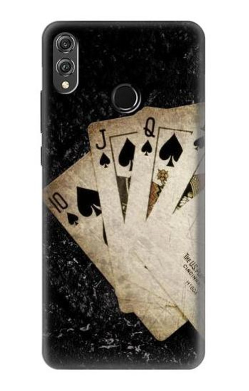 S3231 Vintage Royal Straight Flush Cards Case Cover Custodia per Huawei Honor 8X