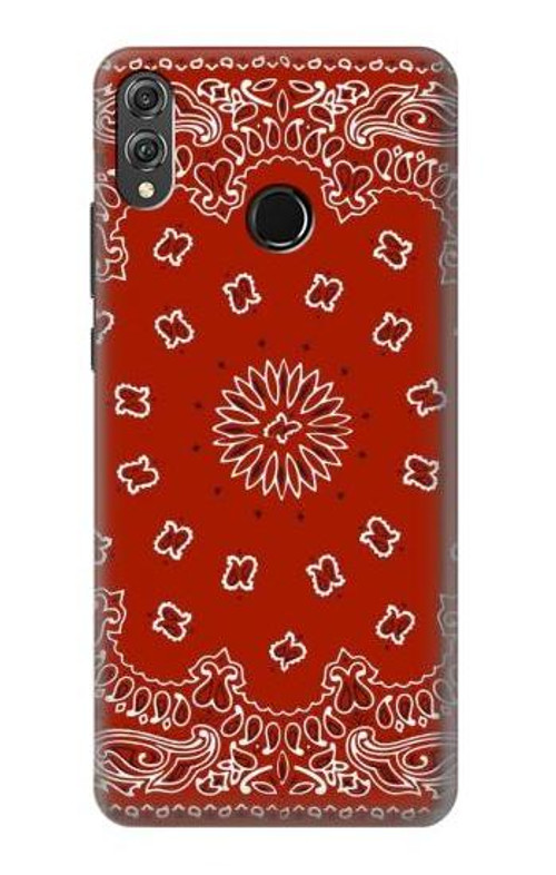 S3355 Bandana Red Pattern Case Cover Custodia per Huawei Honor 8X