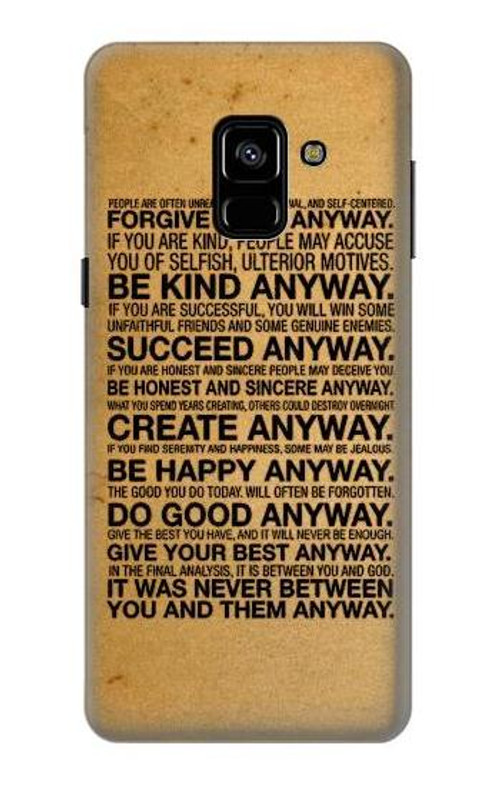 S2513 Mother Teresa Anyway Quotes Case Cover Custodia per Samsung Galaxy A8 (2018)