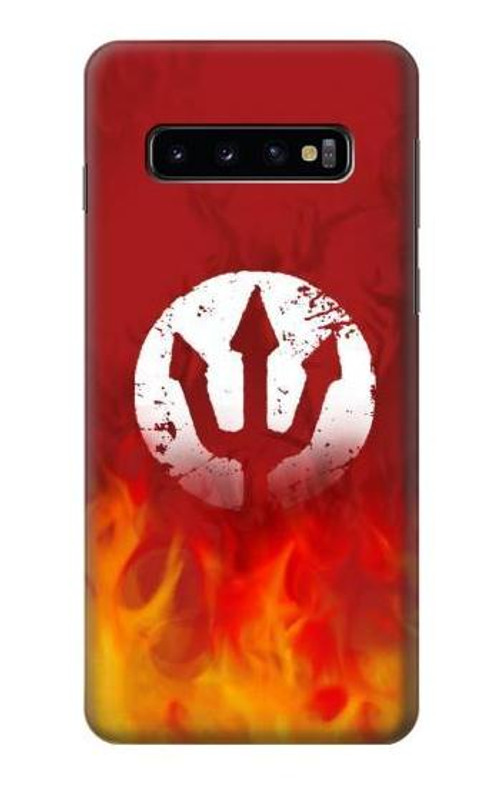 S2803 Fire Red Devil Spear Symbol Case Cover Custodia per Samsung Galaxy S10