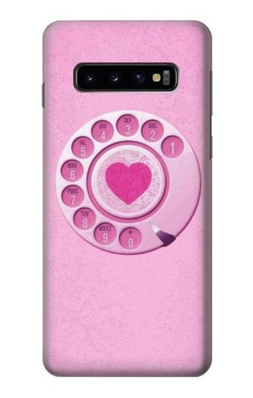 S2847 Pink Retro Rotary Phone Case Cover Custodia per Samsung Galaxy S10 S2847 Pink Retro Rotary Phone Case Cover Custodia per Samsung Galaxy S10