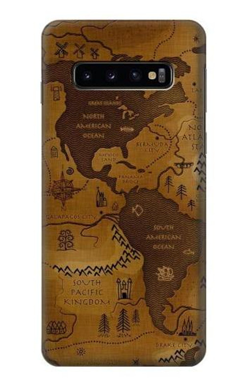 S2861 Antique World Map Case Cover Custodia per Samsung Galaxy S10