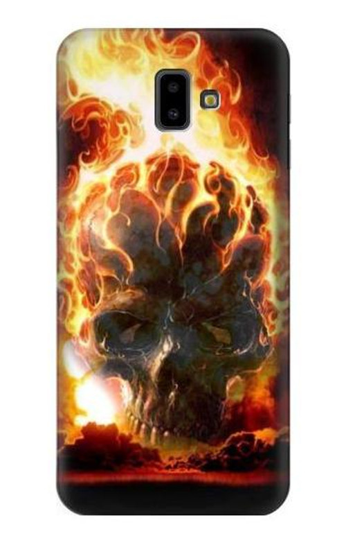 S0863 Hell Fire Skull Case Cover Custodia per Samsung Galaxy J6+ (2018), J6 Plus (2018)