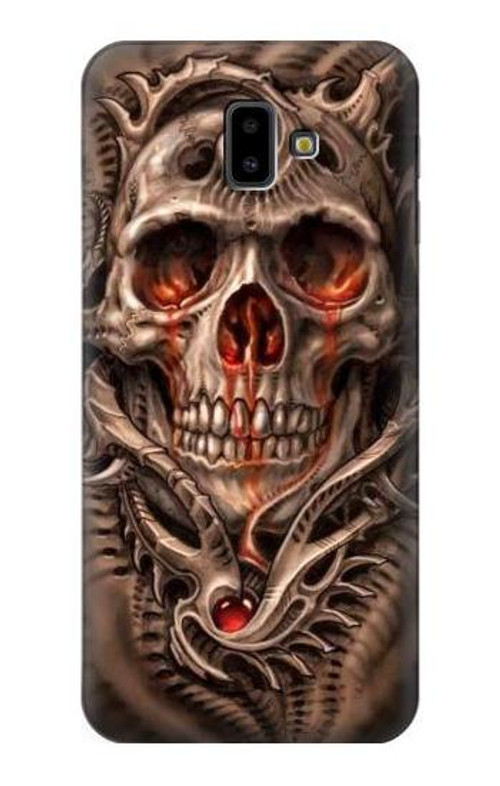 S1675 Skull Blood Tattoo Case Cover Custodia per Samsung Galaxy J6+ (2018), J6 Plus (2018)
