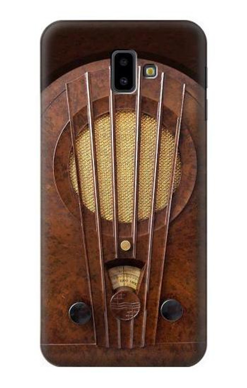 S2655 Vintage Bakelite Deco Radio Case Cover Custodia per Samsung Galaxy J6+ (2018), J6 Plus (2018)