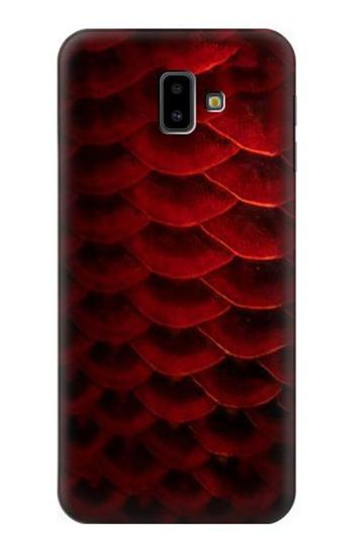 S2879 Red Arowana Fish Scale Case Cover Custodia per Samsung Galaxy J6+ (2018), J6 Plus (2018)