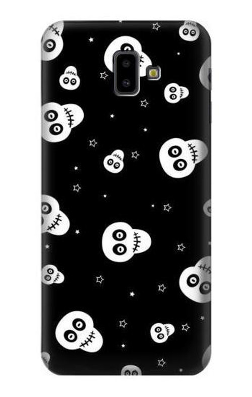 S3261 Smile Skull Halloween Pattern Case Cover Custodia per Samsung Galaxy J6+ (2018), J6 Plus (2018)