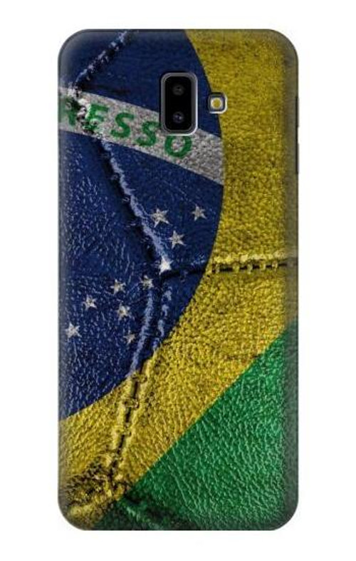 S3297 Brazil Flag Vintage Football Graphic Case Cover Custodia per Samsung Galaxy J6+ (2018), J6 Plus (2018)