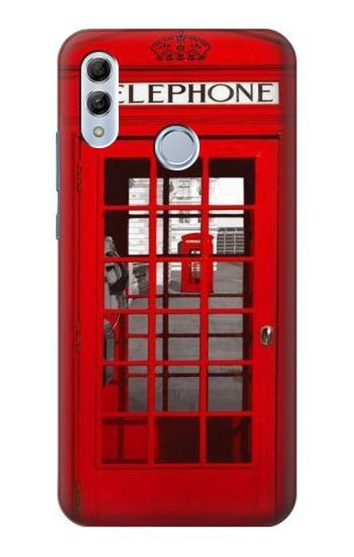 S0058 British Red Telephone Box Case Cover Custodia per Huawei Honor 10 Lite, Huawei P Smart 2019