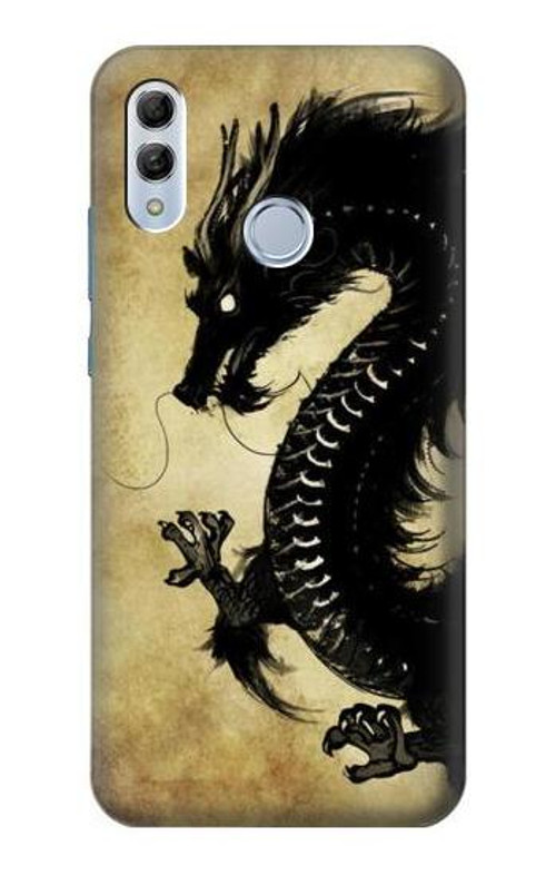 S1482 Black Dragon Painting Case Cover Custodia per Huawei Honor 10 Lite, Huawei P Smart 2019