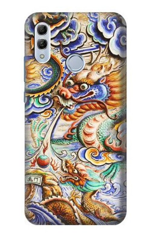 S2584 Traditional Chinese Dragon Art Case Cover Custodia per Huawei Honor 10 Lite, Huawei P Smart 2019