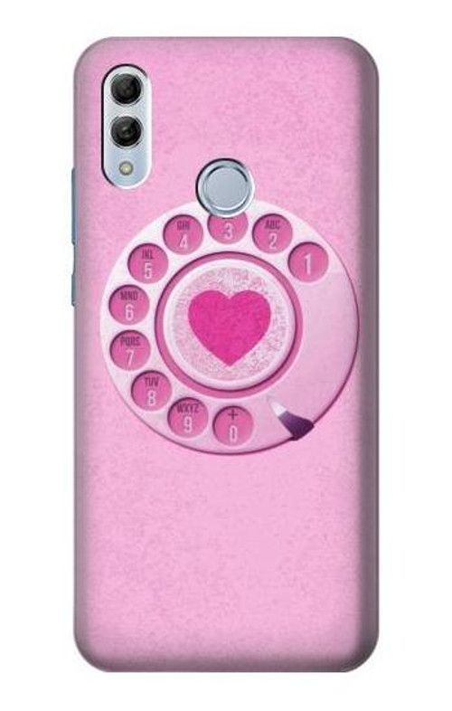 S2847 Pink Retro Rotary Phone Case Cover Custodia per Huawei Honor 10 Lite, Huawei P Smart 2019