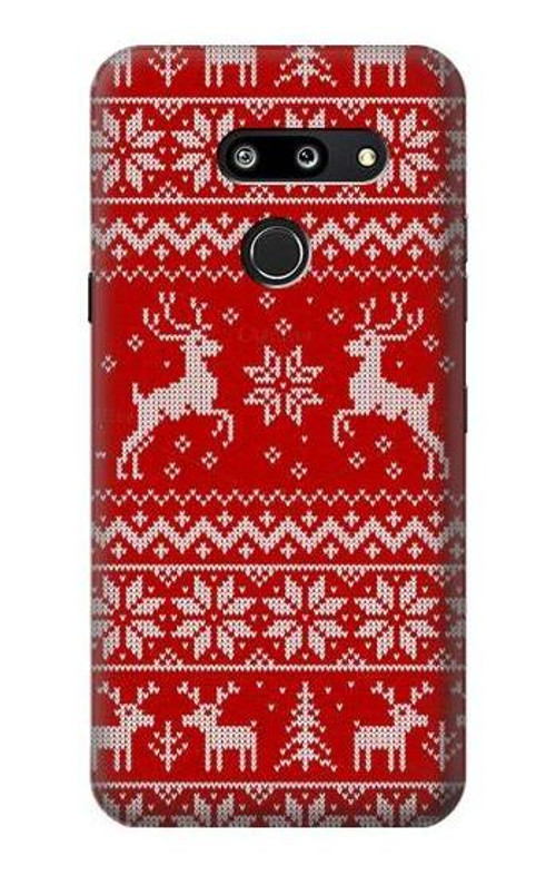 S2835 Christmas Reindeer Knitted Pattern Case Cover Custodia per LG G8 ThinQ S2835 Christmas Reindeer Knitted Pattern Case Cover Custodia per LG G8 ThinQ