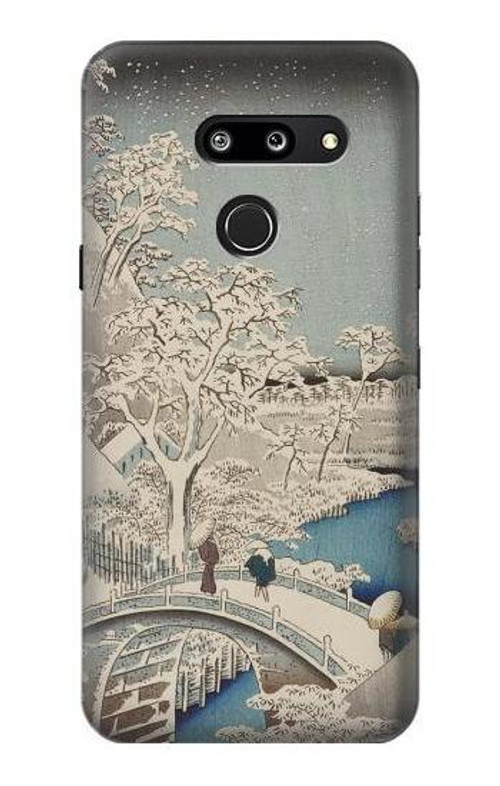 S3350 Utagawa Hiroshige Drum Bridge Yuhi Hill in Meguro Case Cover Custodia per LG G8 ThinQ