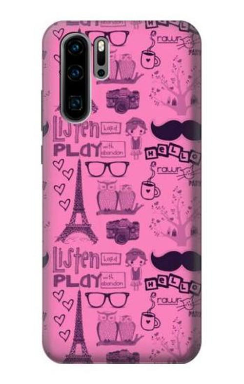 S2885 Paris Pink Case Cover Custodia per Huawei P30 Pro