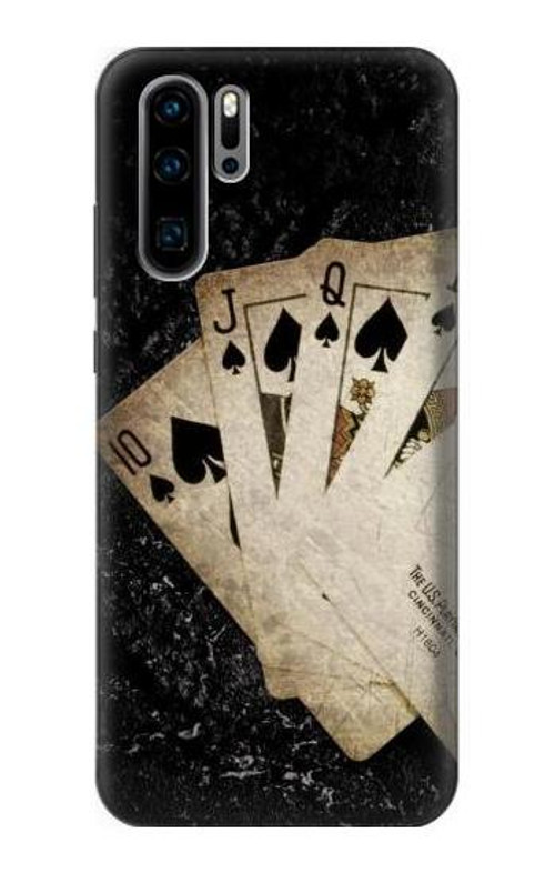 S3231 Vintage Royal Straight Flush Cards Case Cover Custodia per Huawei P30 Pro