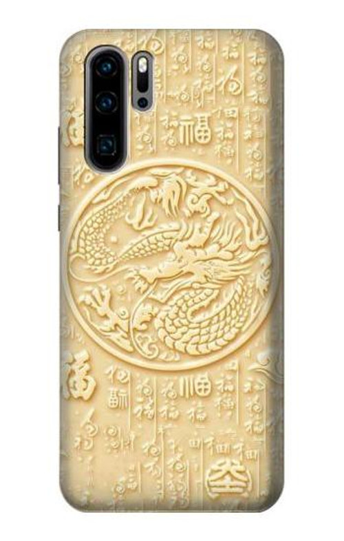 S3288 White Jade Dragon Graphic Painted Case Cover Custodia per Huawei P30 Pro