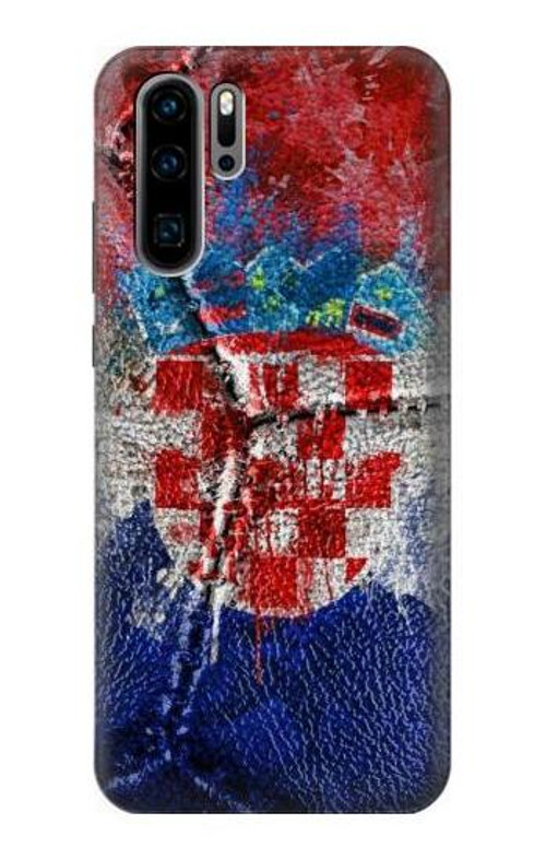 S3313 Croatia Flag Vintage Football Graphic Case Cover Custodia per Huawei P30 Pro