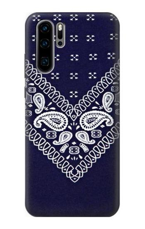 S3357 Navy Blue Bandana Pattern Case Cover Custodia per Huawei P30 Pro