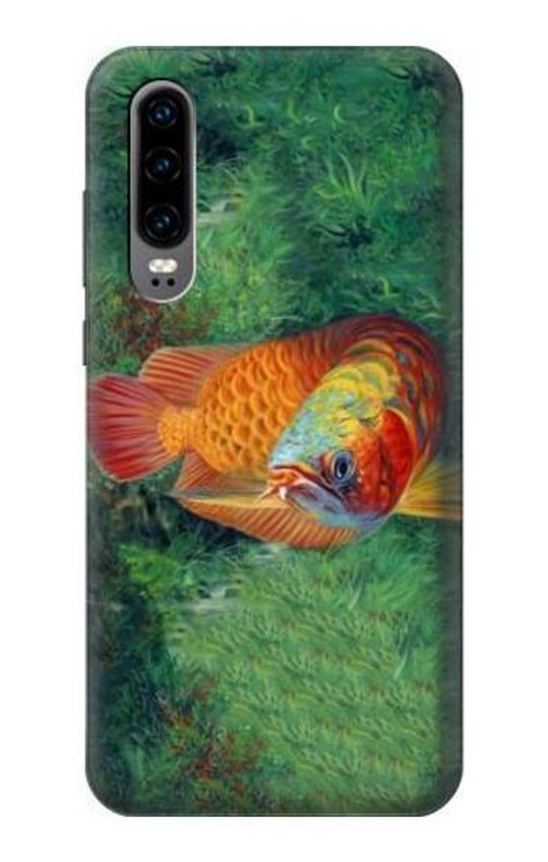 S1157 Red Arowana Fish Case Cover Custodia per Huawei P30