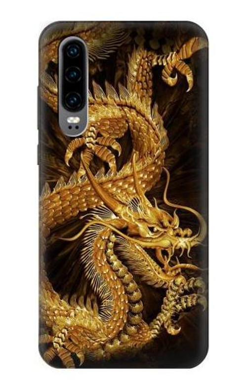 S2804 Chinese Gold Dragon Printed Case Cover Custodia per Huawei P30