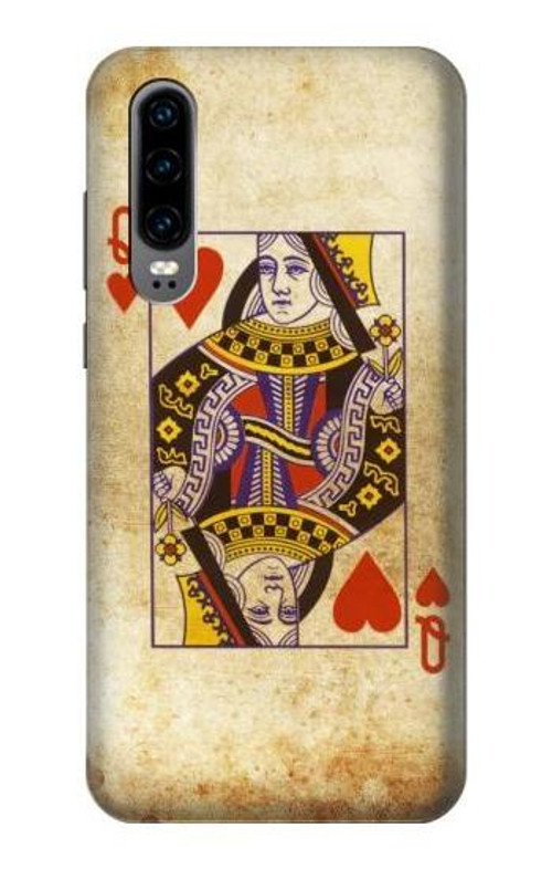 S2833 Poker Card Queen Hearts Case Cover Custodia per Huawei P30