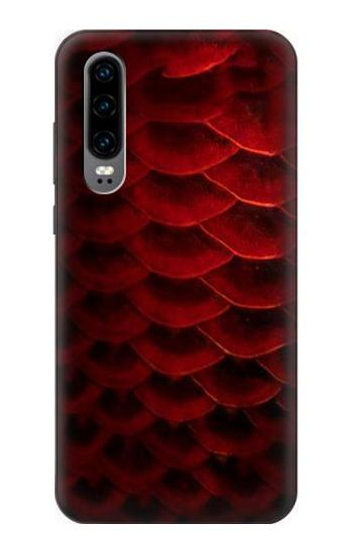 S2879 Red Arowana Fish Scale Case Cover Custodia per Huawei P30