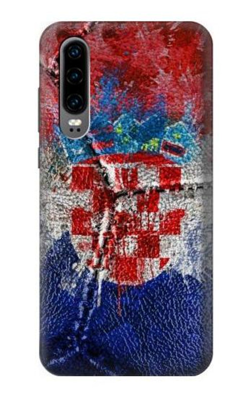 S3313 Croatia Flag Vintage Football Graphic Case Cover Custodia per Huawei P30