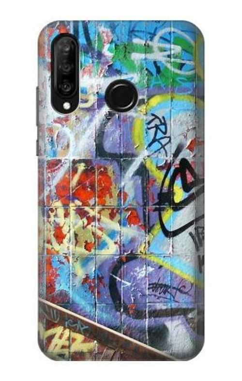 S0588 Wall Graffiti Case Cover Custodia per Huawei P30 lite