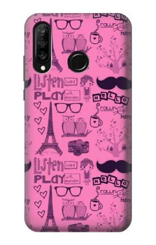 S2885 Paris Pink Case Cover Custodia per Huawei P30 lite