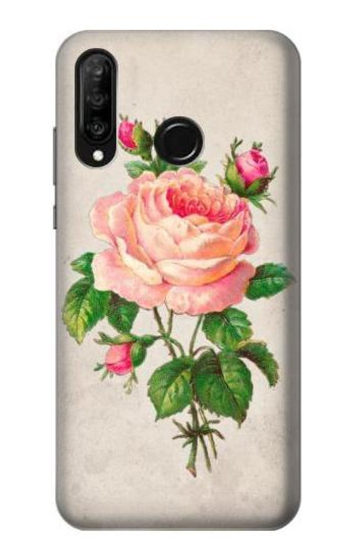 S3079 Vintage Pink Rose Case Cover Custodia per Huawei P30 lite