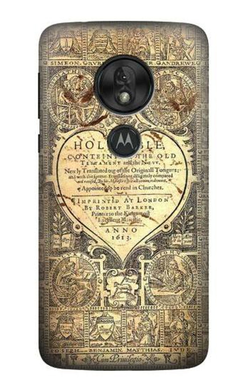 S0330 Bible Page Case Cover Custodia per Motorola Moto G7 Play