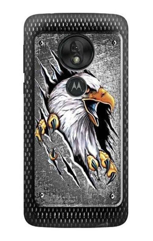 S0855 Eagle Metal Case Cover Custodia per Motorola Moto G7 Play