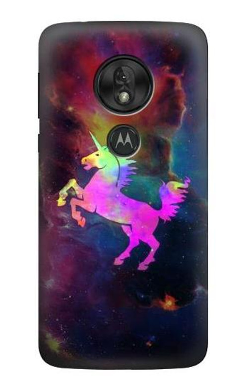 S2486 Rainbow Unicorn Nebula Space Case Cover Custodia per Motorola Moto G7 Play