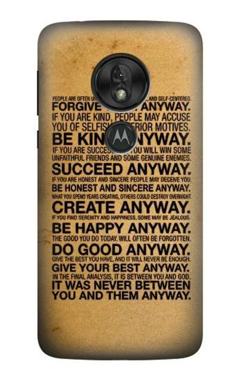 S2513 Mother Teresa Anyway Quotes Case Cover Custodia per Motorola Moto G7 Play
