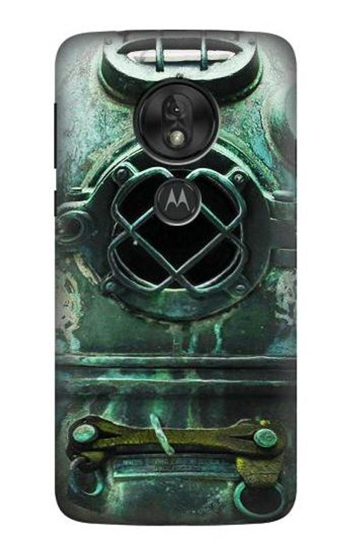 S2632 Antique Vintage Deep Sea Diver Helmet Case Cover Custodia per Motorola Moto G7 Play